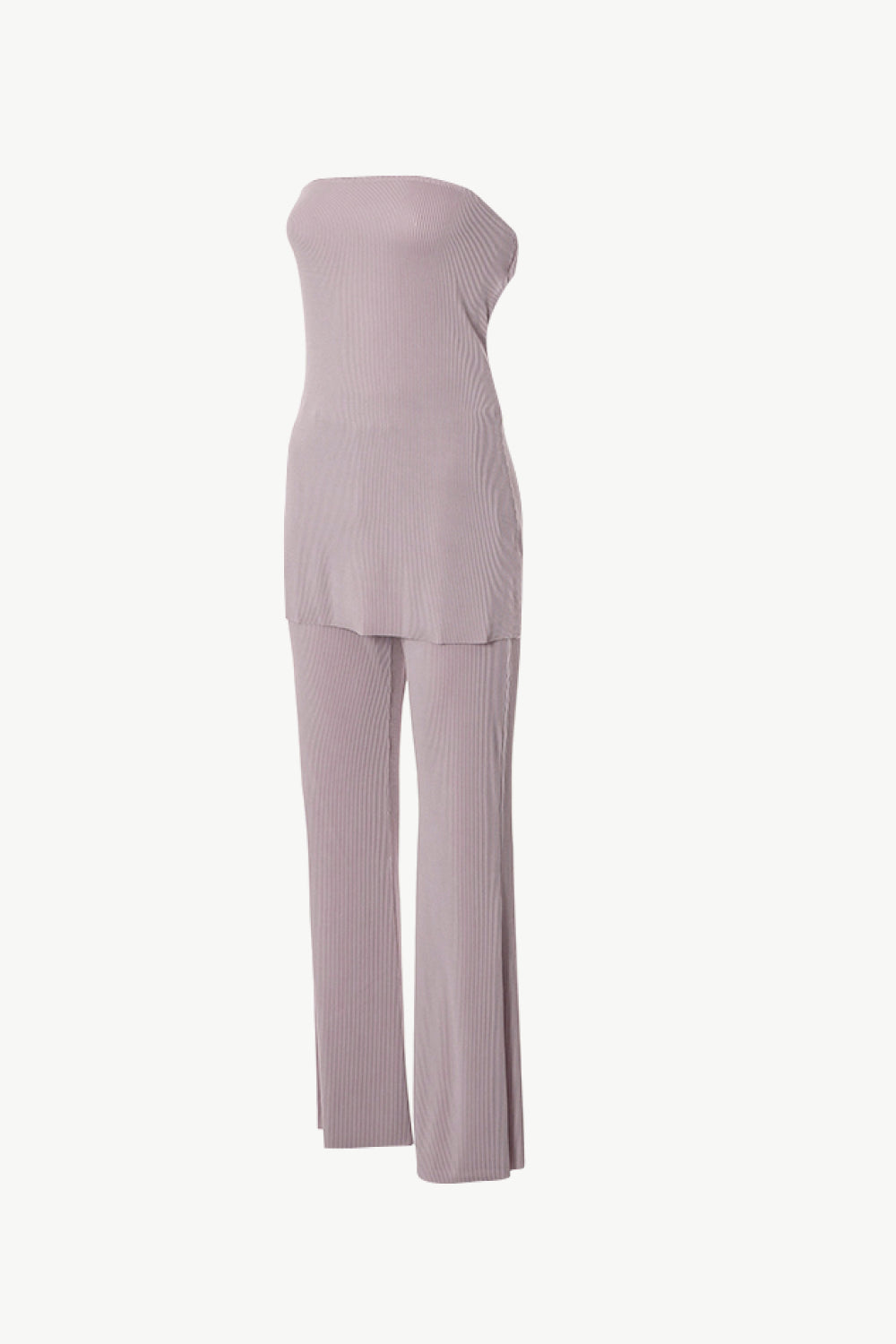 SMOOTH LIKE BUTTER STRAPLESS TOP WITH WIDE LEG PANT SET